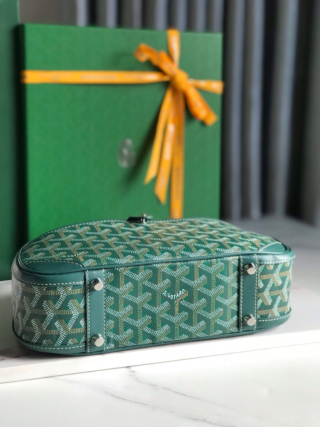 SAINT JEANNE MINI BAG 26 IN GREEN GOYARDINE CANVAS AND CALFSKIN