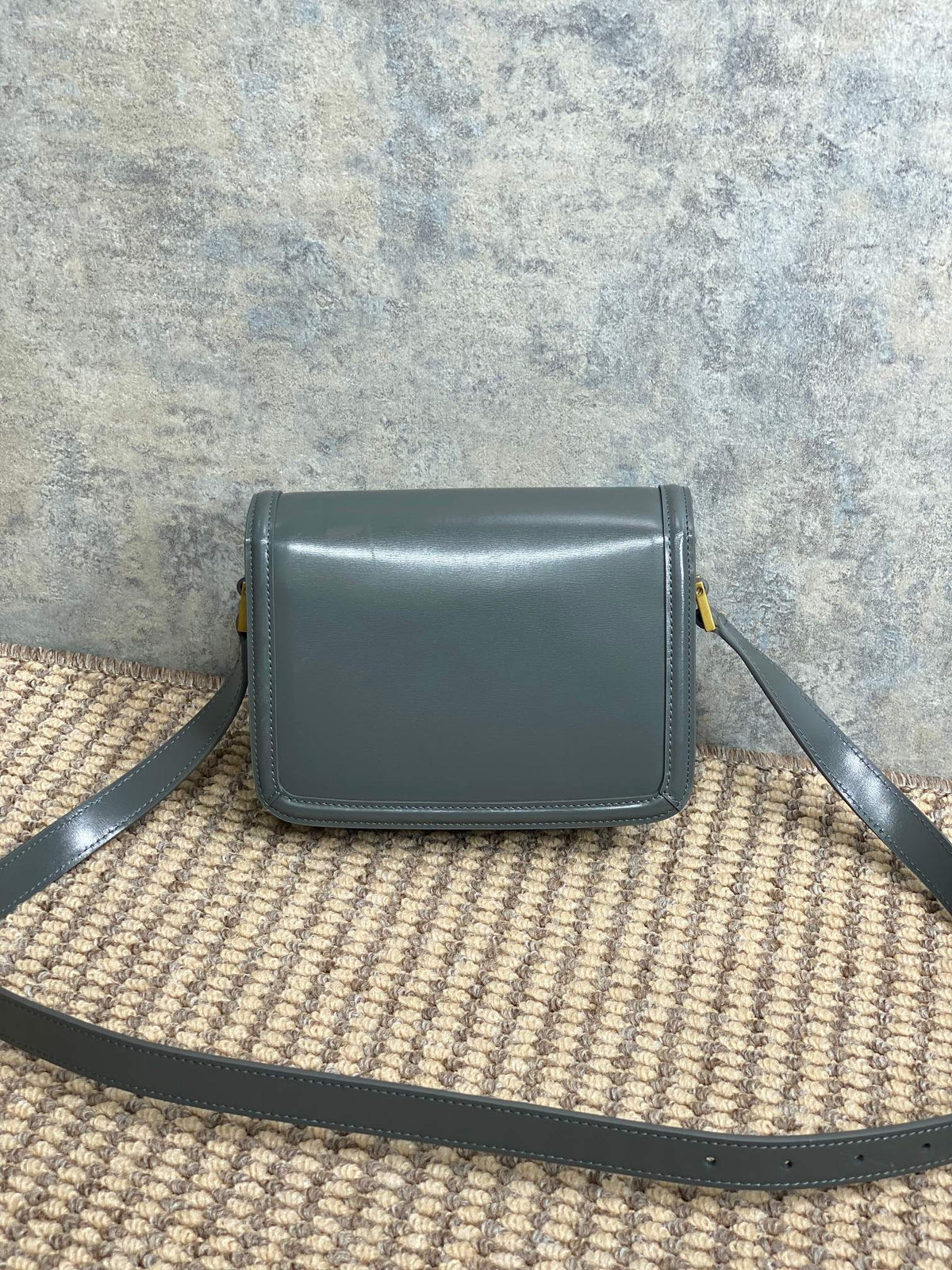 SOLFERINO SMALL SATCHEL 19 IN DARK GREY CALFSKIN GOLD HARDWARE