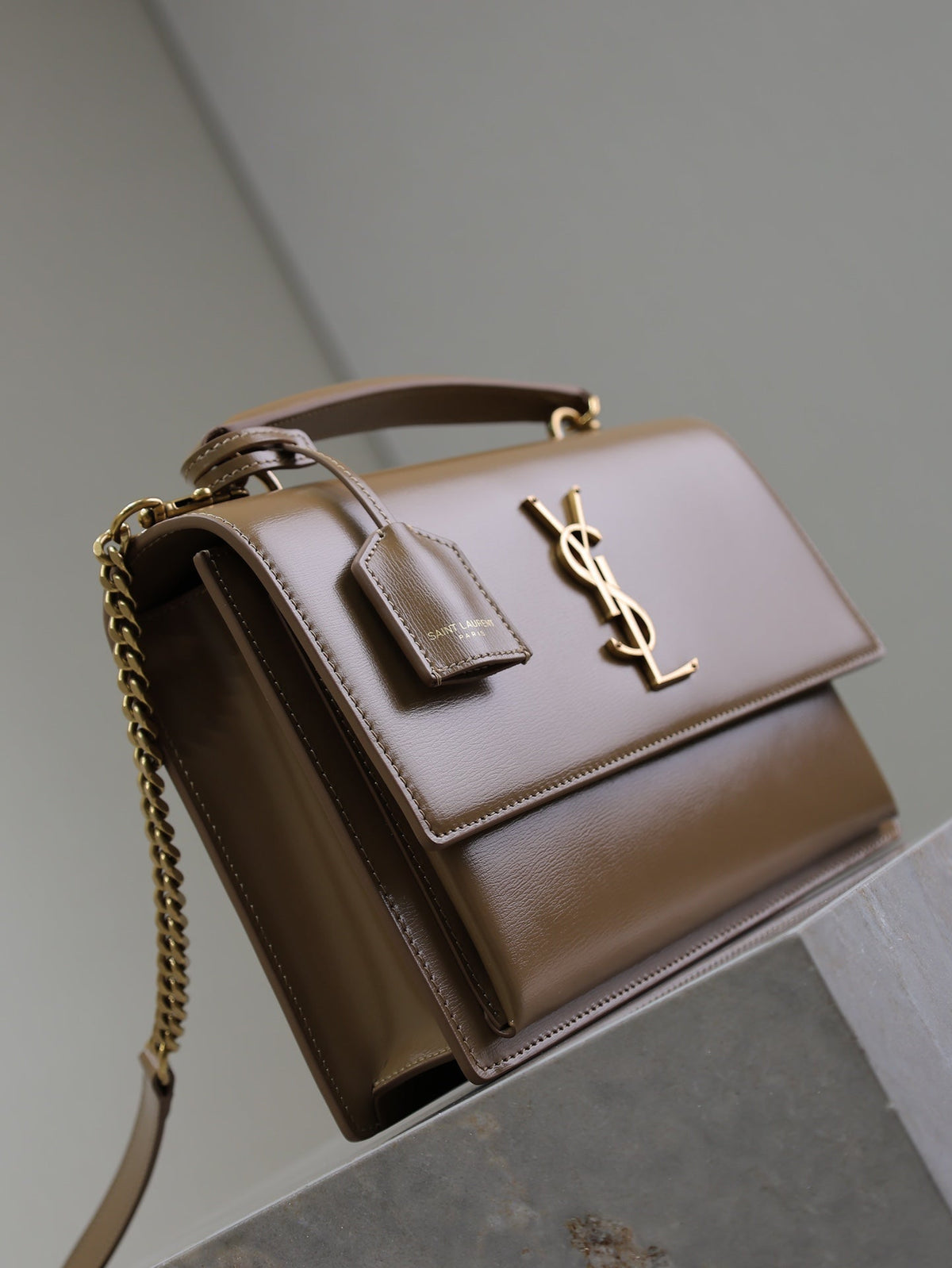 YSL 25S SUNSET MM 25 IN FOX CALFSKIN GOLD HARDWARE